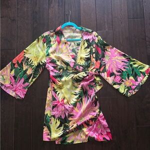 Floral Wrap Dress with Bell Sleeves H&M size S